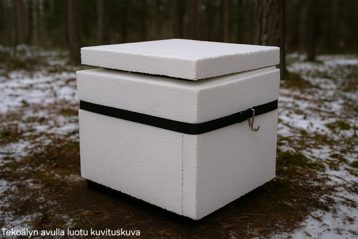 Matokomposti eristettynä talvea varten ulkona