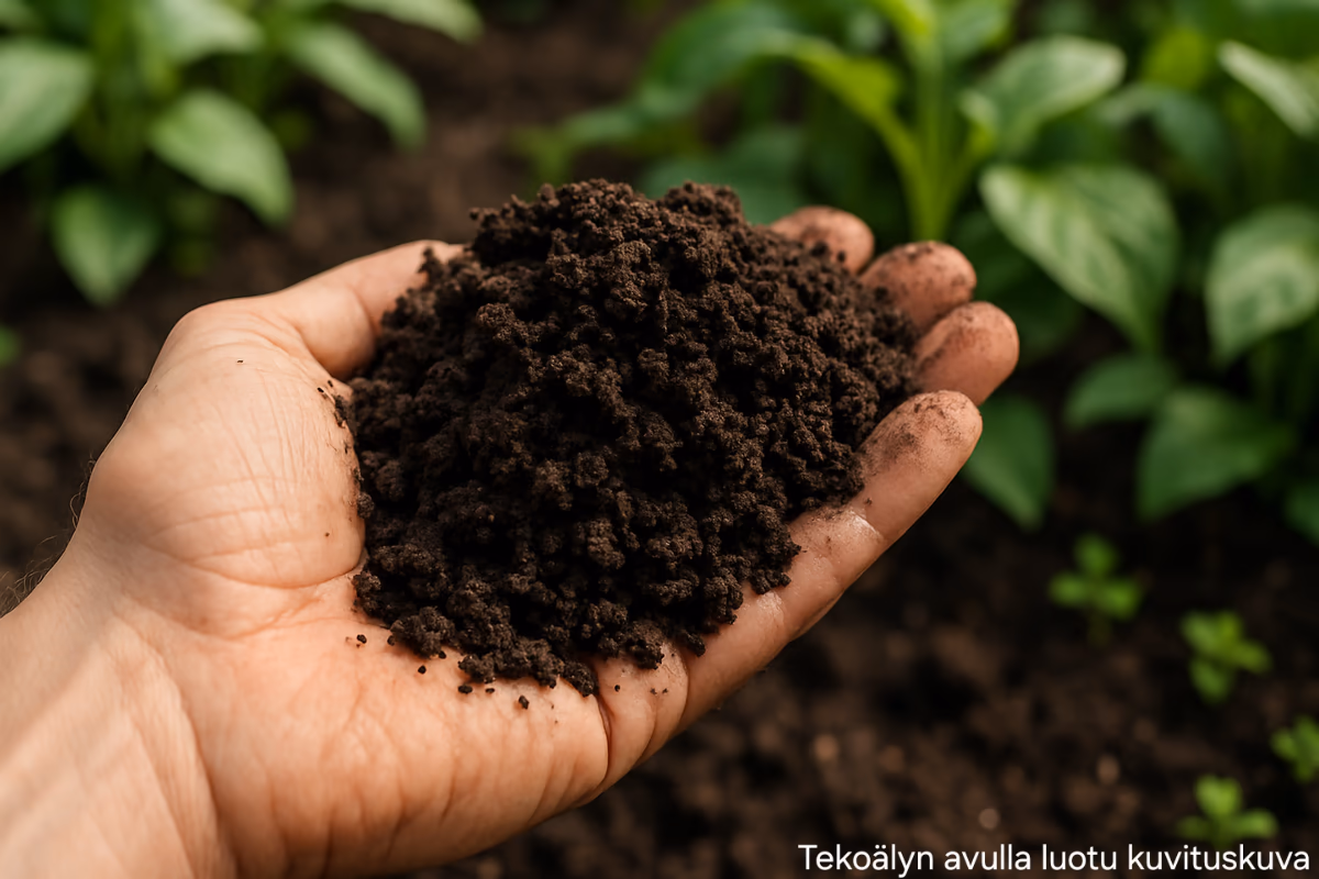 Kasa tummaa matokakkaa kämmenellä